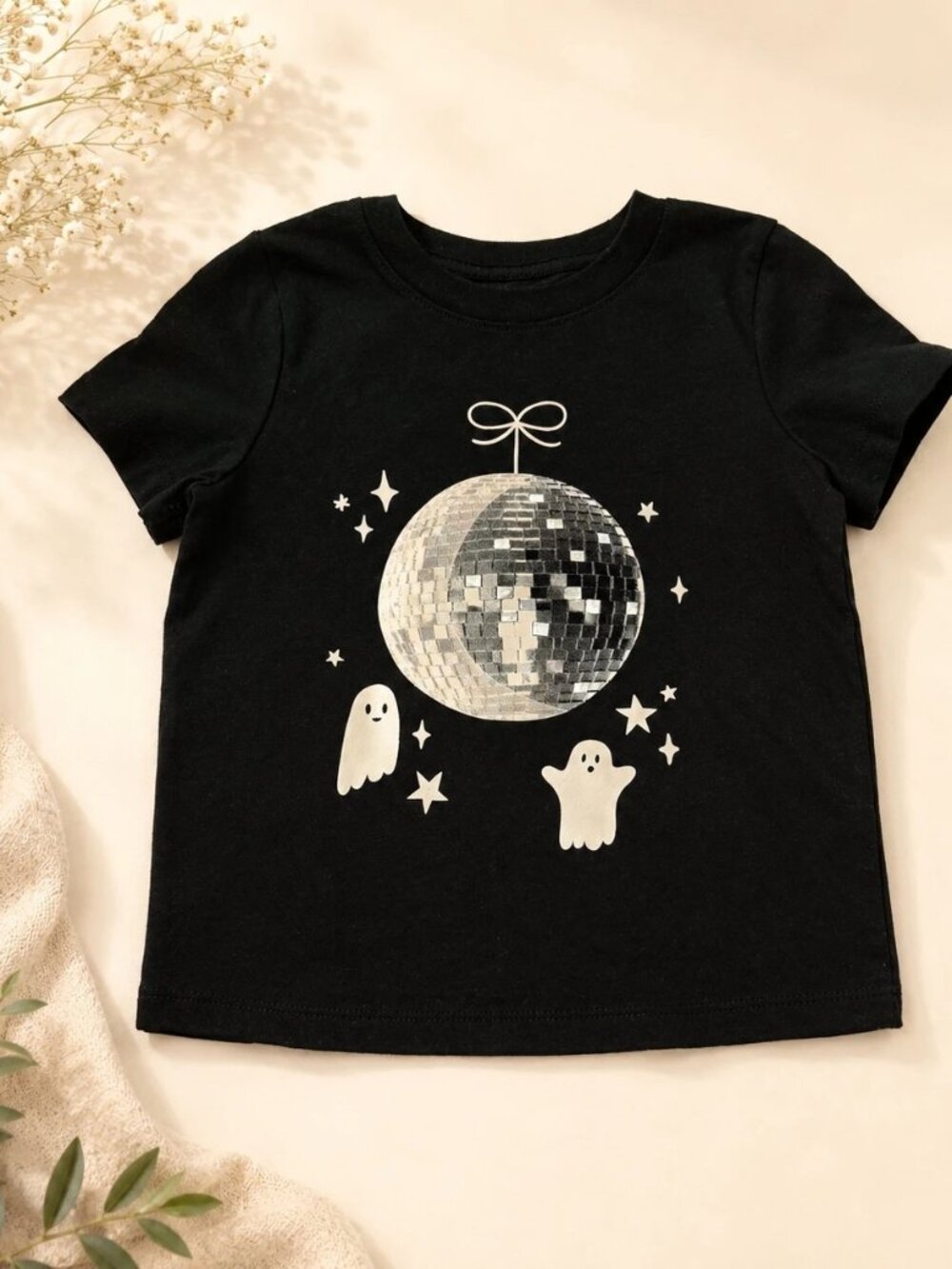 Cat & Jack Halloween Disco Ball Ghost T-Shirt Girls 2T